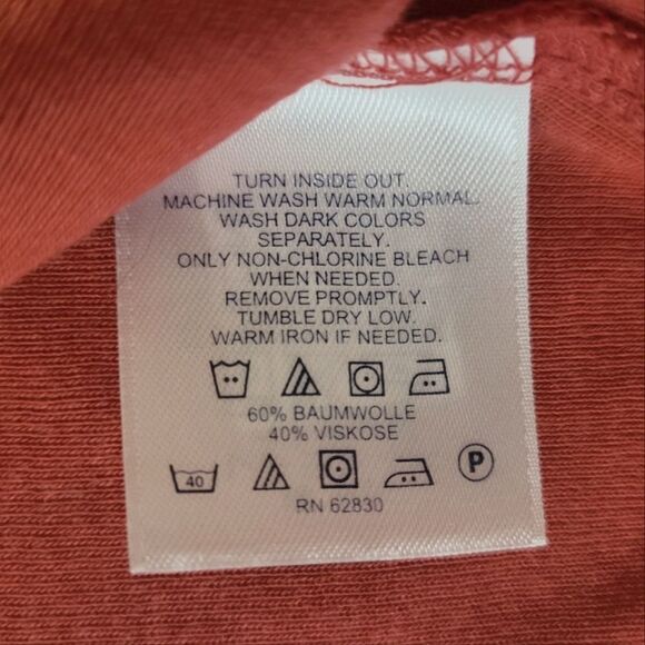 Lands' End Women's Coral Orange Long Sleeve Knit Open Front Cardigan - Picture 10 of 12